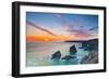 Sunset, Carnewas and Bedruthan Steps, Cornwall, England, United Kingdom, Europe-Kav Dadfar-Framed Photographic Print