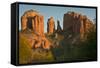 Sunset, Cathedral Rock, Red Rock Crossing, Sedona, Arizona-Michel Hersen-Framed Stretched Canvas