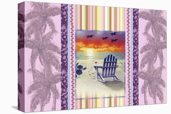 Sunset Chair Palm-James Mazzotta-Stretched Canvas