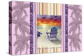 Sunset Chair Palm-James Mazzotta-Stretched Canvas