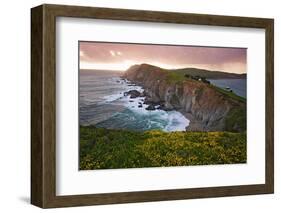 Sunset Chimney Rock, Point Reyes Seashore,Ca-George Oze-Framed Photographic Print