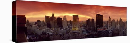 Sunset Cityscape Chicago IL USA-null-Stretched Canvas