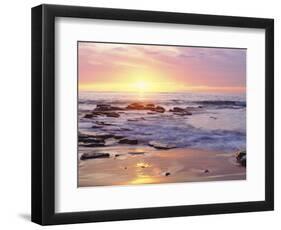 Sunset Cliffs Beach on the Pacific Ocean at Sunset, San Diego, California, USA-Christopher Talbot Frank-Framed Photographic Print