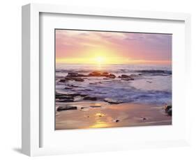 Sunset Cliffs Beach on the Pacific Ocean at Sunset, San Diego, California, USA-Christopher Talbot Frank-Framed Photographic Print