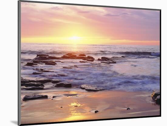 Sunset Cliffs Beach on the Pacific Ocean at Sunset, San Diego, California, USA-Christopher Talbot Frank-Mounted Photographic Print