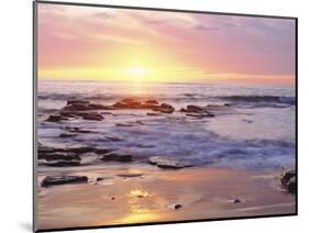 Sunset Cliffs Beach on the Pacific Ocean at Sunset, San Diego, California, USA-Christopher Talbot Frank-Mounted Photographic Print