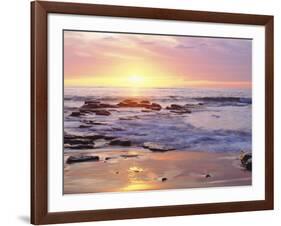 Sunset Cliffs Beach on the Pacific Ocean at Sunset, San Diego, California, USA-Christopher Talbot Frank-Framed Photographic Print