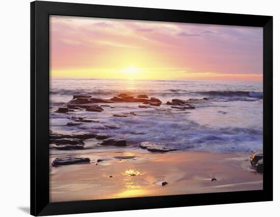 Sunset Cliffs Beach on the Pacific Ocean at Sunset, San Diego, California, USA-Christopher Talbot Frank-Framed Photographic Print