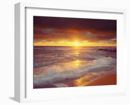 Sunset Cliffs Beach on the Pacific Ocean at Sunset, San Diego, California, USA-Christopher Talbot Frank-Framed Premium Photographic Print