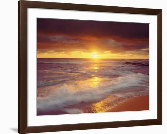 Sunset Cliffs Beach on the Pacific Ocean at Sunset, San Diego, California, USA-Christopher Talbot Frank-Framed Photographic Print