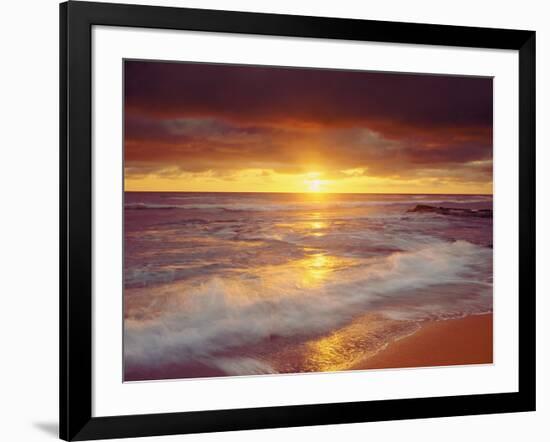 Sunset Cliffs Beach on the Pacific Ocean at Sunset, San Diego, California, USA-Christopher Talbot Frank-Framed Photographic Print