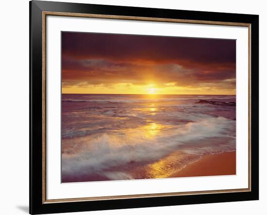 Sunset Cliffs Beach on the Pacific Ocean at Sunset, San Diego, California, USA-Christopher Talbot Frank-Framed Photographic Print