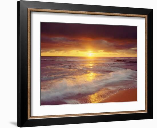 Sunset Cliffs Beach on the Pacific Ocean at Sunset, San Diego, California, USA-Christopher Talbot Frank-Framed Photographic Print