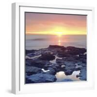 Sunset Cliffs Tidepools on the Pacific Ocean Reflecting the Sunset, San Diego, California, USA-Christopher Talbot Frank-Framed Photographic Print