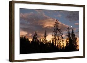 Sunset Clouds and Moon, Yellowstone-Vincent James-Framed Photographic Print