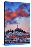 Sunset Clouds Over Coit Tower, San Francisco Icon Travel-Vincent James-Stretched Canvas