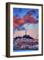 Sunset Clouds Over Coit Tower, San Francisco Icon Travel-Vincent James-Framed Photographic Print