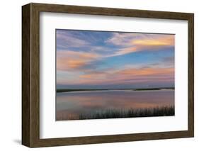 Sunset clouds reflection at Medicine Lake National Wildlife Refuge, Montana, USA-Chuck Haney-Framed Photographic Print