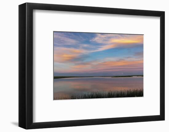 Sunset clouds reflection at Medicine Lake National Wildlife Refuge, Montana, USA-Chuck Haney-Framed Photographic Print