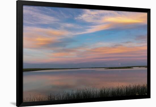 Sunset clouds reflection at Medicine Lake National Wildlife Refuge, Montana, USA-Chuck Haney-Framed Photographic Print