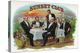 Sunset Club Brand Cigar Box Label-Lantern Press-Stretched Canvas