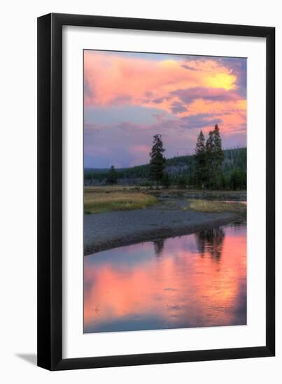 Sunset Color at Gibbon River, Yellowstone-Vincent James-Framed Photographic Print