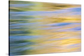 Sunset colors and trees reflecting on Snake River, Grand Teton National Park, Wyoming-Adam Jones-Stretched Canvas