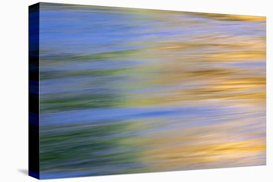 Sunset colors and trees reflecting on Snake River, Grand Teton National Park, Wyoming-Adam Jones-Stretched Canvas