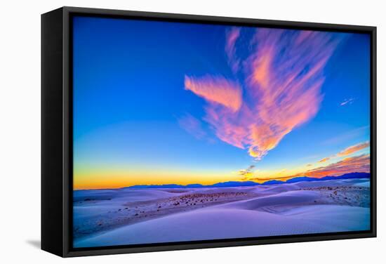 Sunset Colors over White Sands National Monument, New Mexico-Stocktrek Images-Framed Stretched Canvas