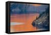 Sunset Colors the Waters at Crater Lake National Park, Oregon, Usa-Chuck Haney-Framed Stretched Canvas