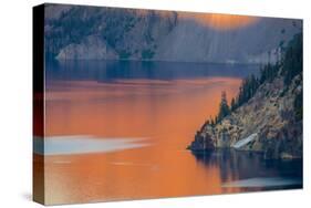 Sunset Colors the Waters at Crater Lake National Park, Oregon, Usa-Chuck Haney-Stretched Canvas