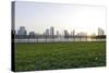 Sunset, Corniche Street, Golden Mile, Skyline, Backlight-Axel Schmies-Stretched Canvas