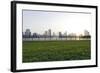 Sunset, Corniche Street, Golden Mile, Skyline, Backlight-Axel Schmies-Framed Photographic Print