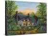 Sunset Cottage-Bonnie B. Cook-Stretched Canvas