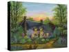 Sunset Cottage-Bonnie B. Cook-Stretched Canvas