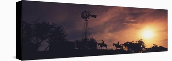 Sunset, Cowboys, Texas, USA-null-Stretched Canvas