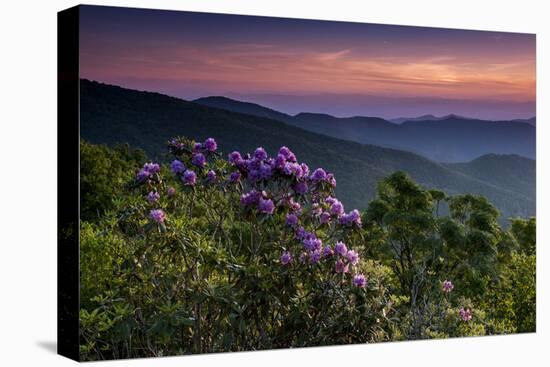 Sunset, Cowee Mountain Landscape, Blue Ridge Parkway, North Carolina-Howie Garber-Stretched Canvas