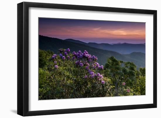 Sunset, Cowee Mountain Landscape, Blue Ridge Parkway, North Carolina-Howie Garber-Framed Photographic Print