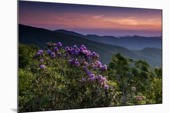 Sunset, Cowee Mountain Landscape, Blue Ridge Parkway, North Carolina-Howie Garber-Mounted Photographic Print