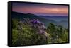 Sunset, Cowee Mountain Landscape, Blue Ridge Parkway, North Carolina-Howie Garber-Framed Stretched Canvas