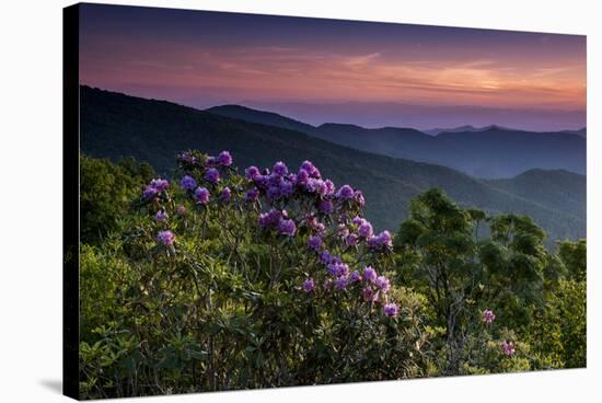 Sunset, Cowee Mountain Landscape, Blue Ridge Parkway, North Carolina-Howie Garber-Stretched Canvas