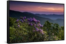 Sunset, Cowee Mountain Landscape, Blue Ridge Parkway, North Carolina-Howie Garber-Framed Stretched Canvas