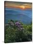 Sunset, Cowee Mountain Landscape, Blue Ridge Parkway, North Carolina-Howie Garber-Stretched Canvas