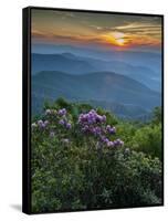 Sunset, Cowee Mountain Landscape, Blue Ridge Parkway, North Carolina-Howie Garber-Framed Stretched Canvas