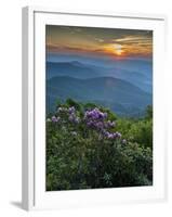 Sunset, Cowee Mountain Landscape, Blue Ridge Parkway, North Carolina-Howie Garber-Framed Premium Photographic Print