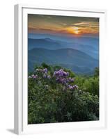 Sunset, Cowee Mountain Landscape, Blue Ridge Parkway, North Carolina-Howie Garber-Framed Premium Photographic Print