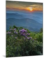 Sunset, Cowee Mountain Landscape, Blue Ridge Parkway, North Carolina-Howie Garber-Mounted Premium Photographic Print