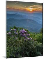 Sunset, Cowee Mountain Landscape, Blue Ridge Parkway, North Carolina-Howie Garber-Mounted Photographic Print