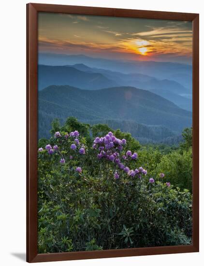 Sunset, Cowee Mountain Landscape, Blue Ridge Parkway, North Carolina-Howie Garber-Framed Photographic Print