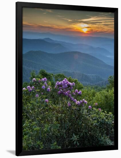 Sunset, Cowee Mountain Landscape, Blue Ridge Parkway, North Carolina-Howie Garber-Framed Photographic Print